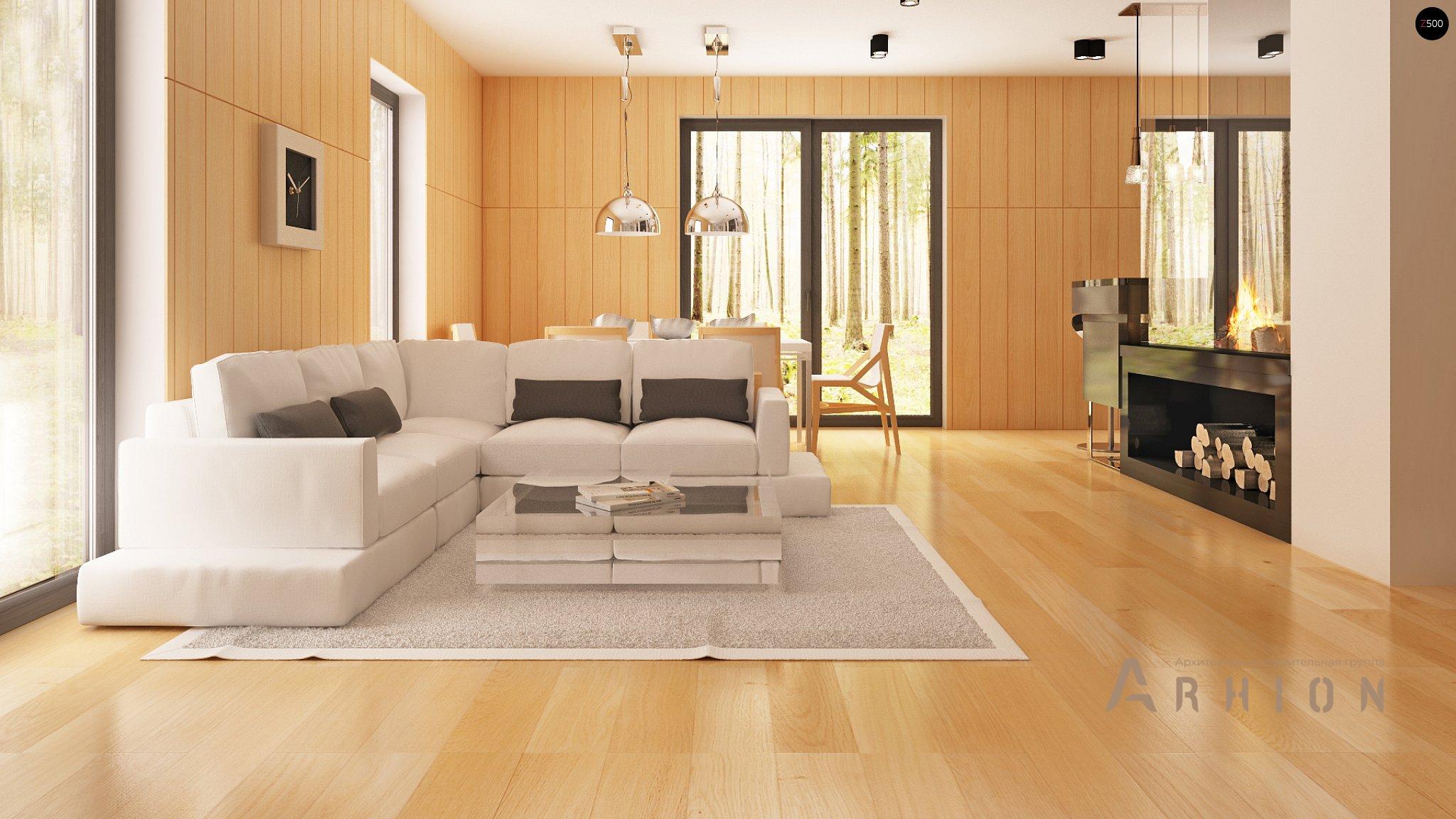 2. Проект одноэтажного дома в современном стиле с двускатной кровлей, Zx60 BG, площадью - 156 кв c мансардой, терассой, балконом